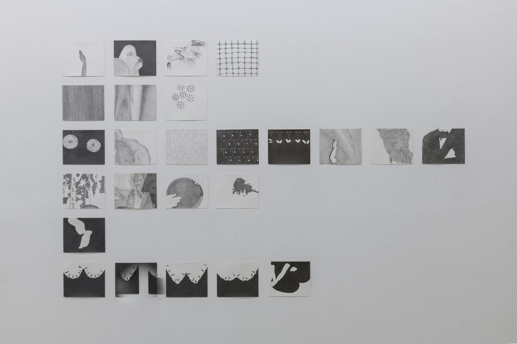 Patrizia Bach, Archive Drawings, 2017–2021, Biennale für Freiburg #1, Photo: Marc Doradzillo