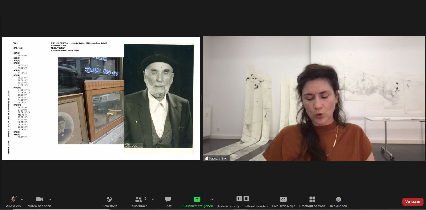 OPEN STUDIO #3 via Zoom with Patrizia Bach